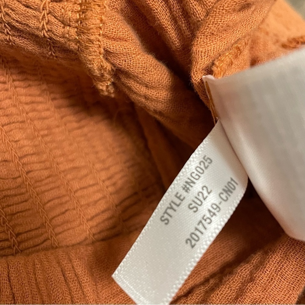 Madewell Lightspun Lucie Flutter Sleeve Jumpsuit Womens Orange Gauze Knit Sz 26W - Picture 8 of 11